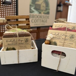 3 Bar Soap Holiday Gift Crate: Brookside Cottage Creations, Rustic Wood Crate