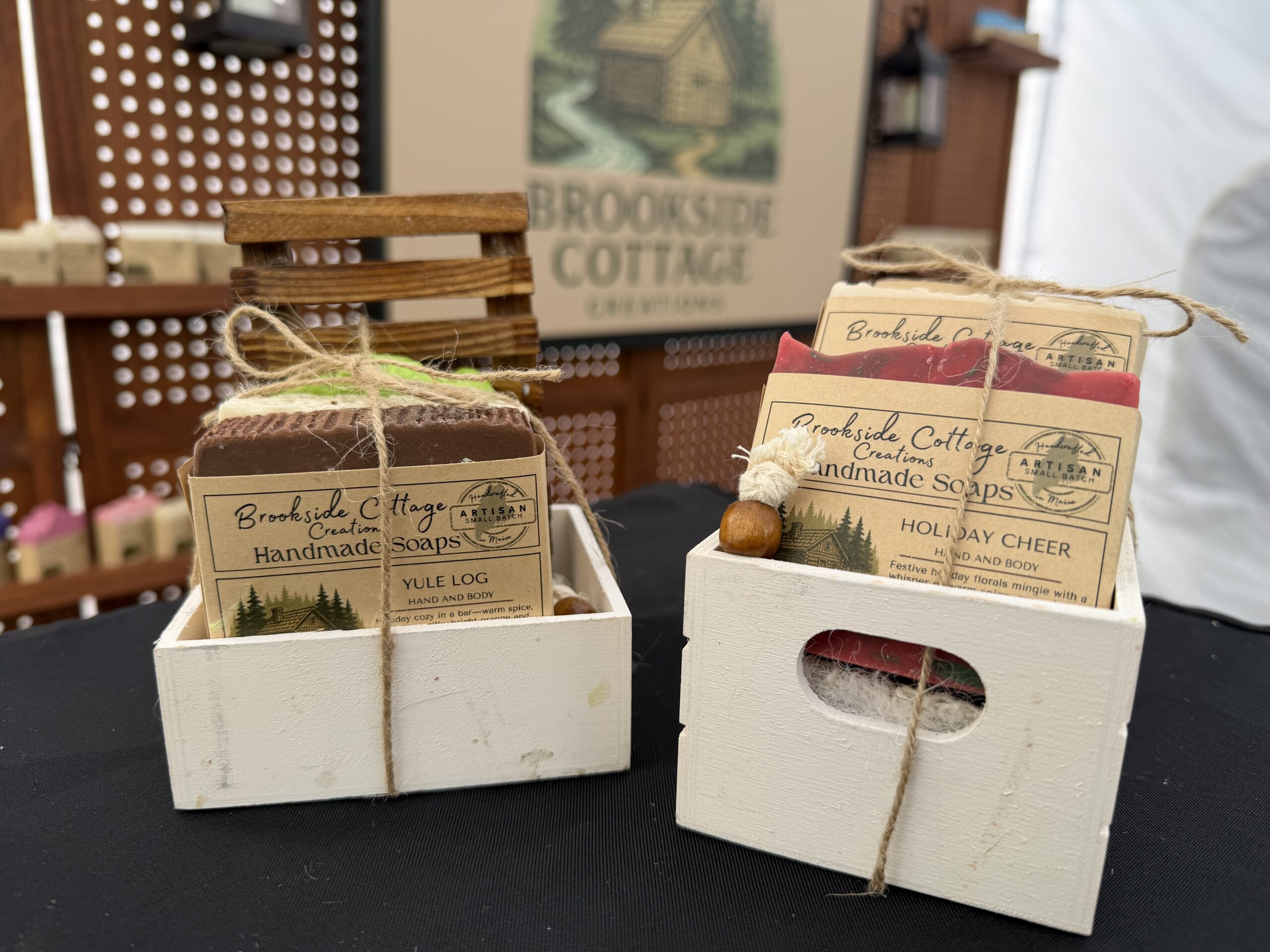 3 Bar Soap Holiday Gift Crate: Brookside Cottage Creations, Rustic Wood Crate