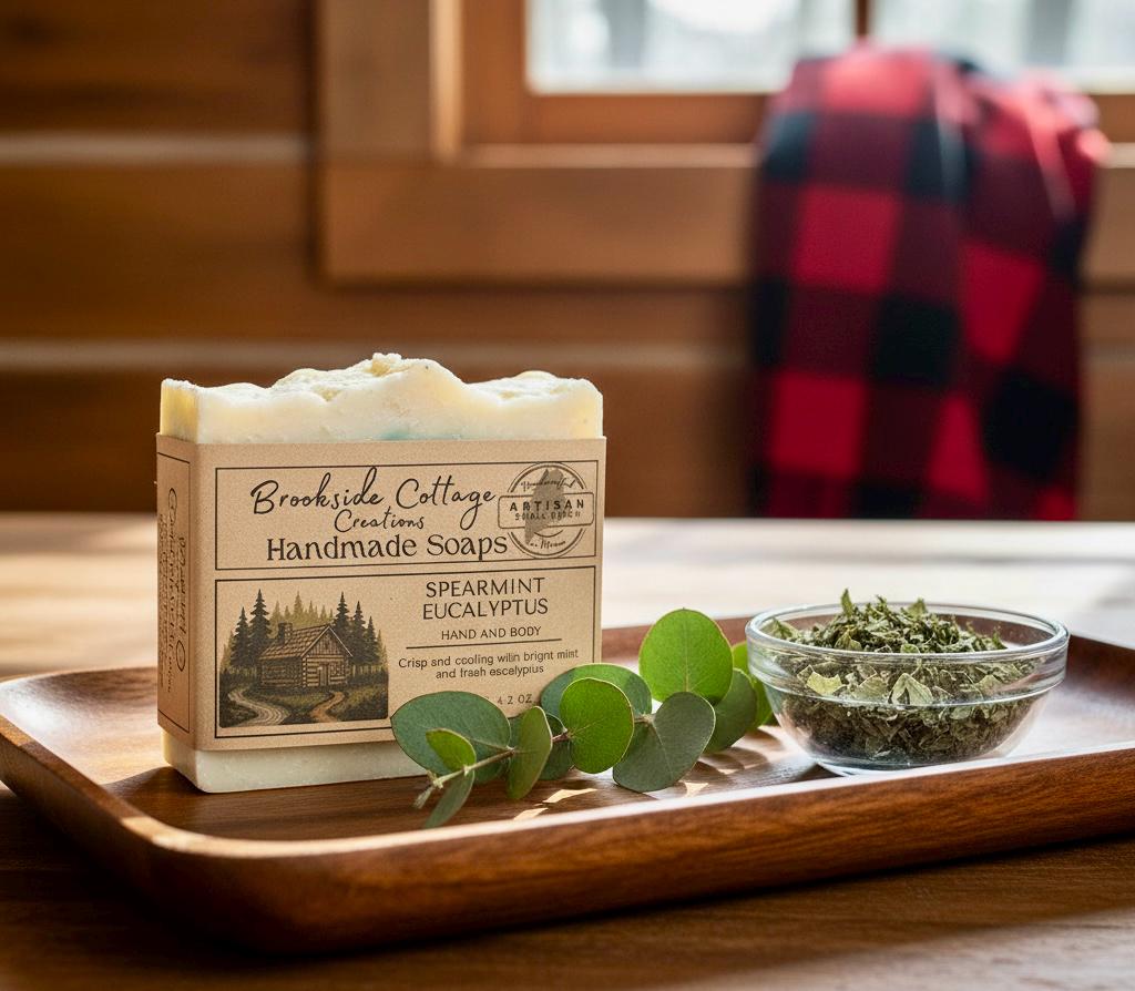 Spearmint Eucalyptus - Handmade Cold Process Soap Bar | Made in Maine - Image 2