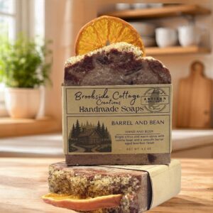 Barrel and Bean - Handmade Bourbon and Vanilla Cold Process soap bar, Made in Maine