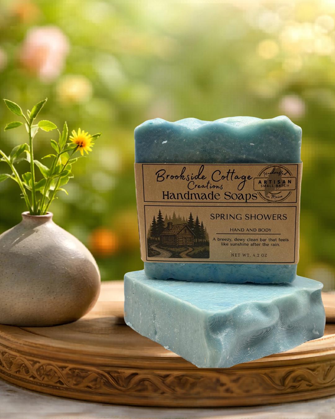 Spring Showers - Handmade Floral Cold Process Soap Bar | Artisan Maine made - Image 2