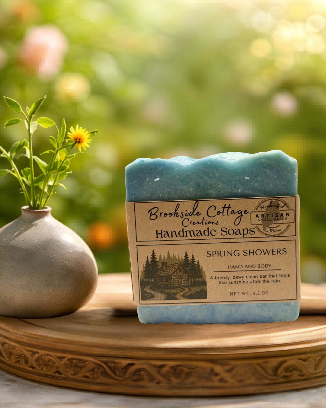 Spring Showers - Handmade Floral Cold Process Soap Bar | Artisan Maine made