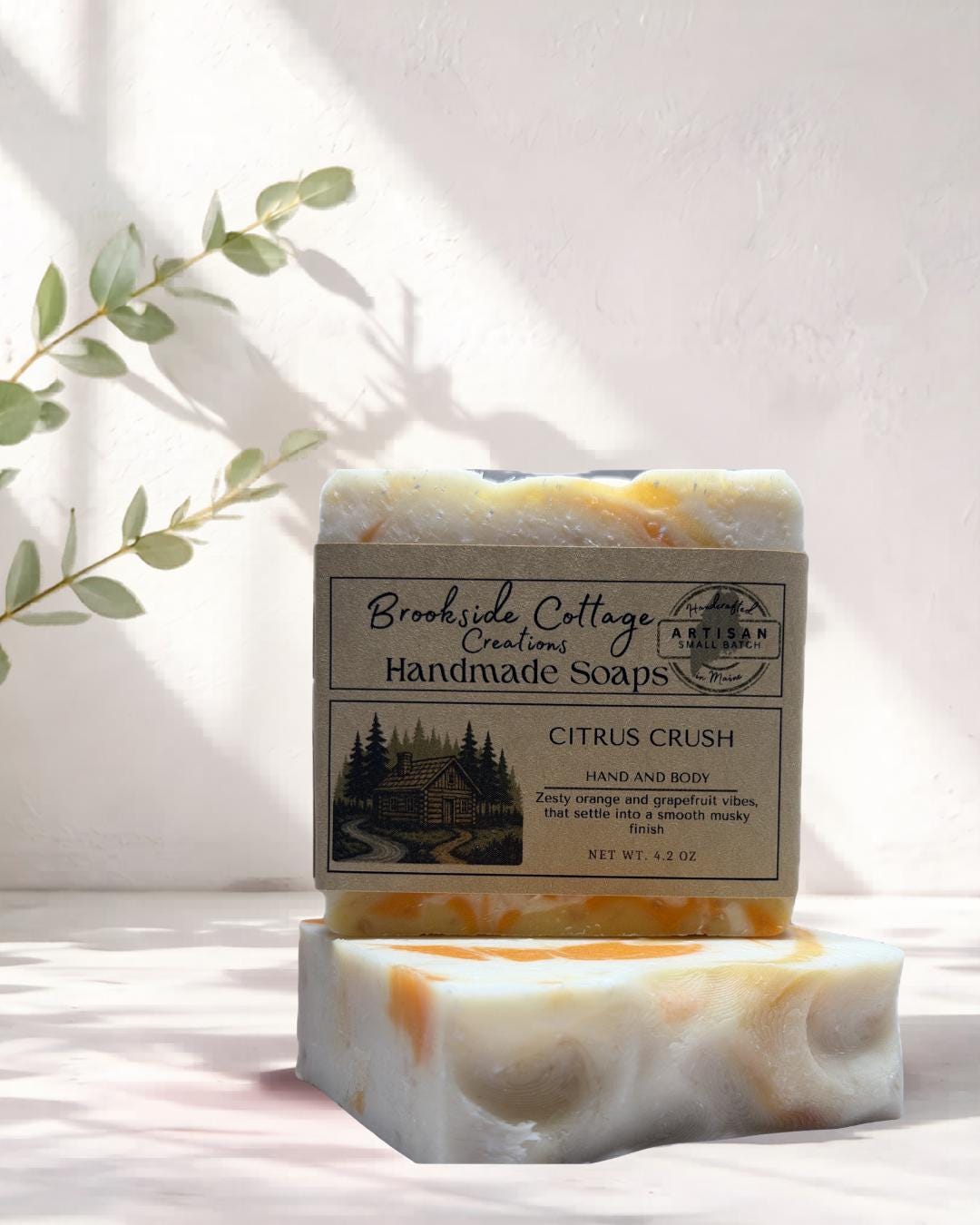 Citrus Crush - Handmade Cold Process Soap Bar | Orange & Lemon Scent Made in Maine
