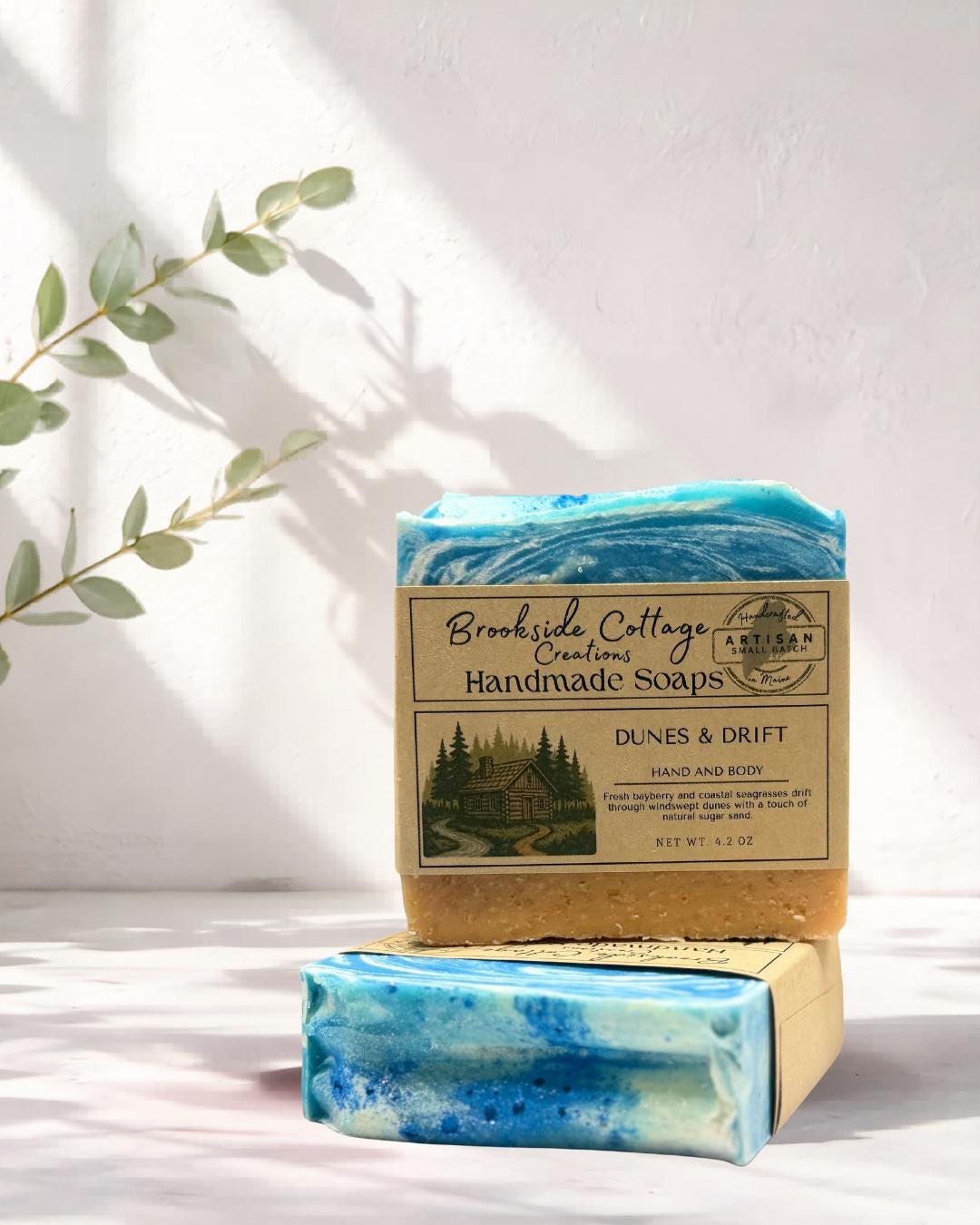 Dunes and Drift - Handmade Bayberry and Seagrass Cold Process soap bar, Made in Maine