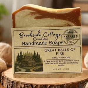 Great Balls of Fire - Handmade Vanilla Cinnamon Spice Soap,  Maine Artisan Bar