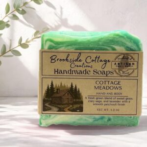 Cottage Meadows - Handmade Sweetgrass Cold Process soap bar, Made in Maine