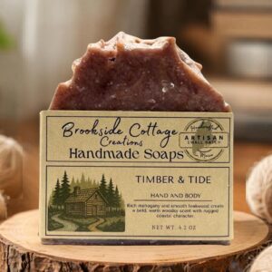 Timber and Tide - Handmade Mahogany and Teak Cold Process soap bar,  Made in Maine