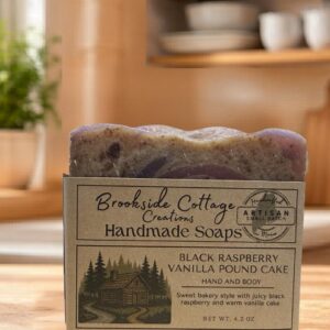 Black Raspberry Vanilla Pound Cake - Handmade Cold Process Soap Bar | made in Maine
