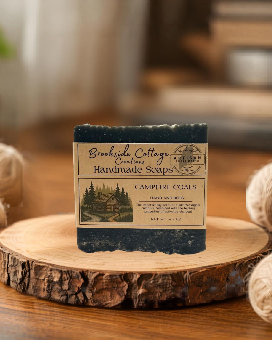 Campfire Coals - Sweet and Smokey Cold Process soap bar, Made in Maine - Image 2