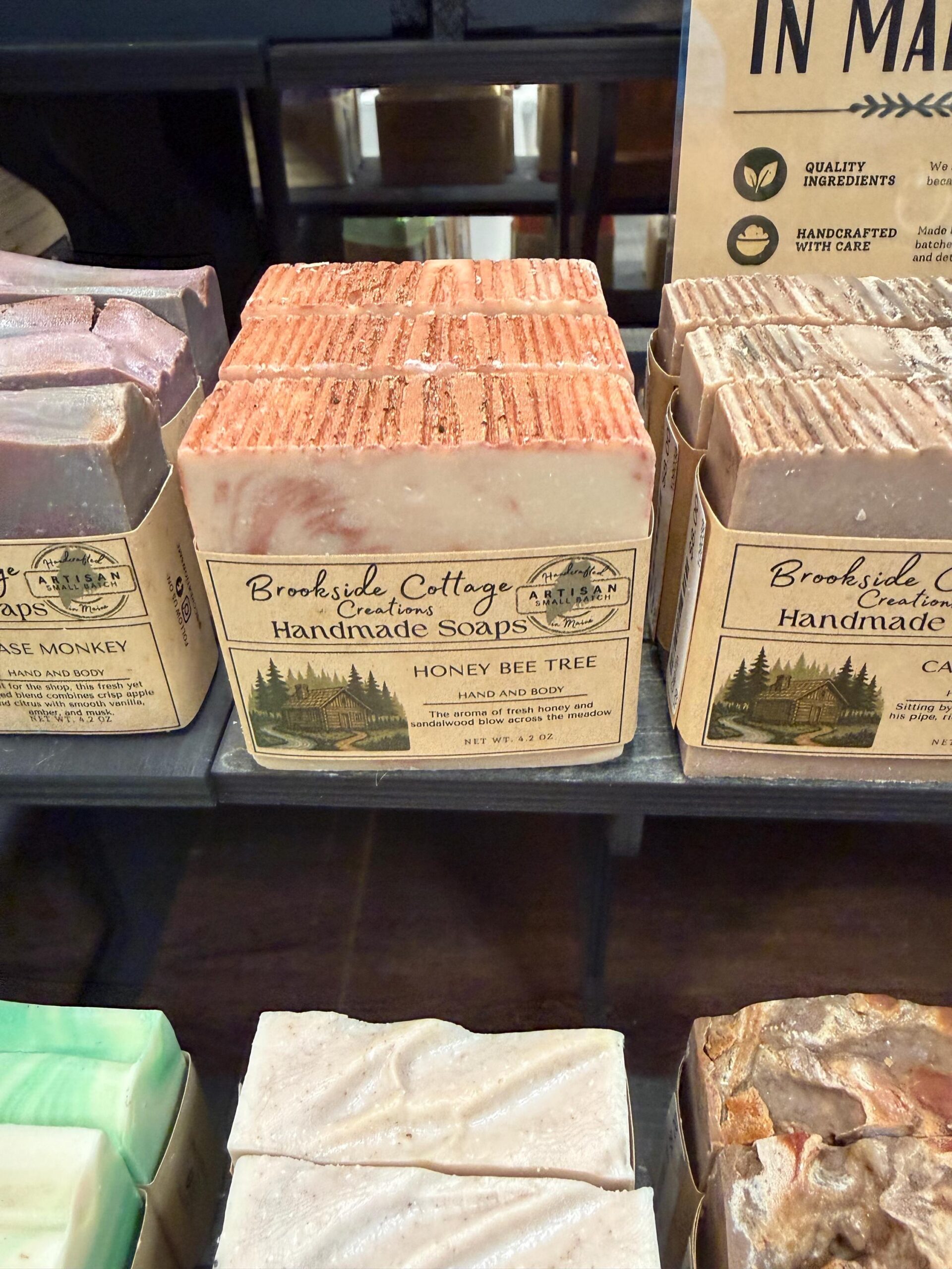 Honey Bee Tree - Handmade Honey Sandalwood Cold Process Soap Bar, Made in Maine - Image 2