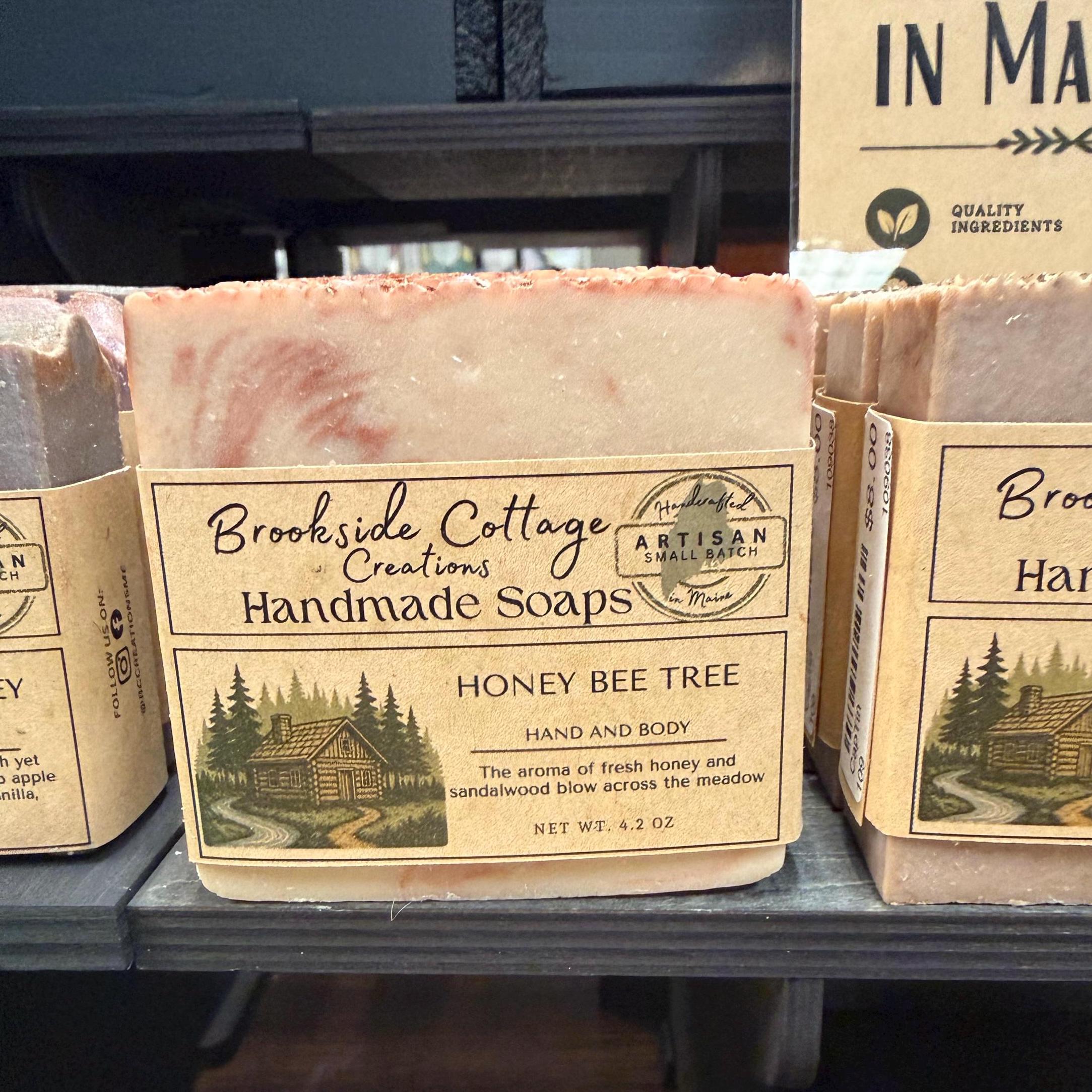 Honey Bee Tree - Handmade Honey Sandalwood Cold Process Soap Bar, Made in Maine