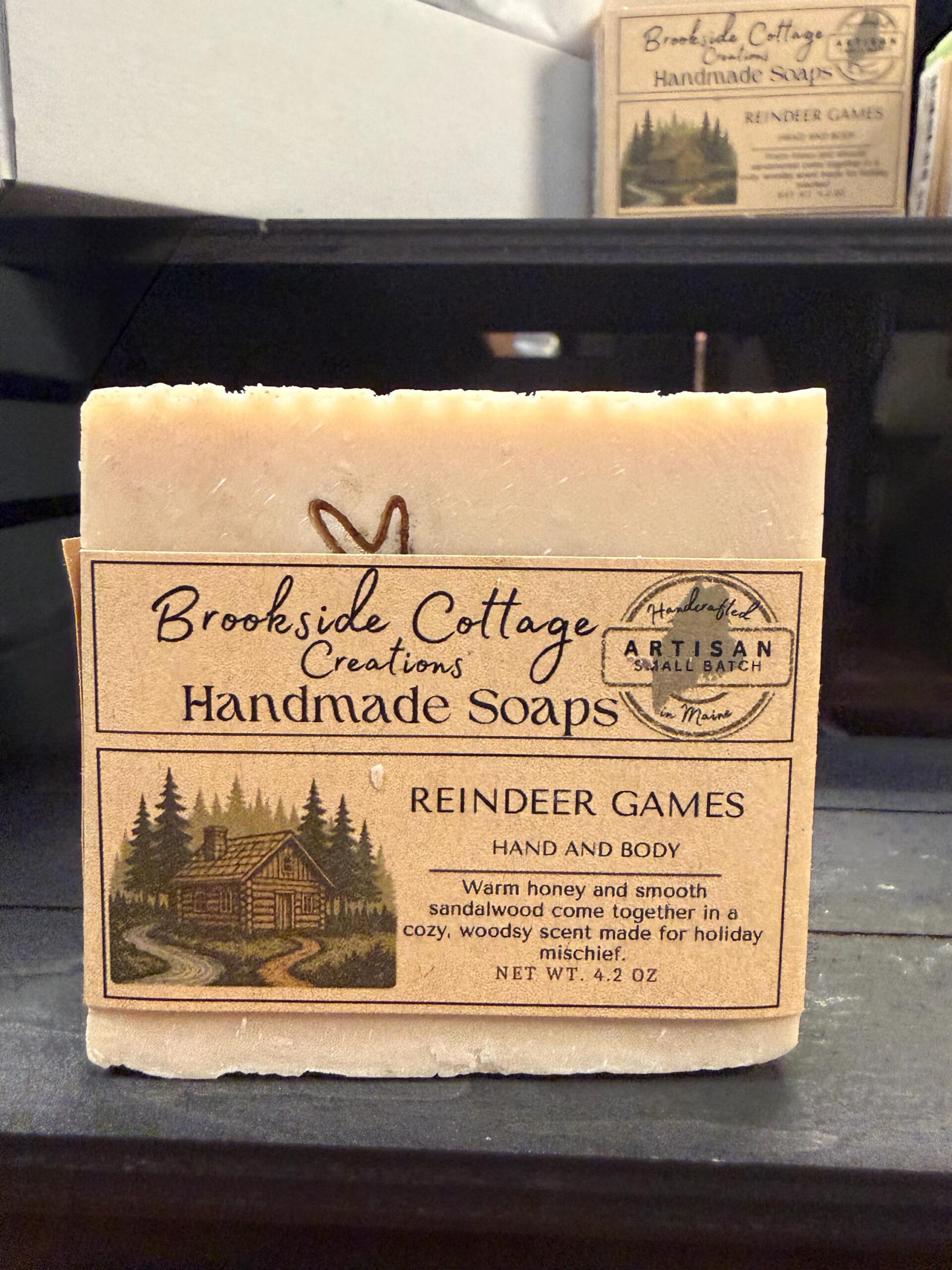 Reindeer Games - Handmade Holiday cold process Soap Bar | Artisan Maine made - Image 2