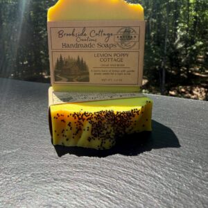 Lemon Poppy Cottage - Handmade Cold Process Artisan Soap Bar , Maine Made