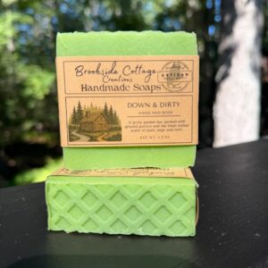 Down and Dirty Garden Scrub - Handmade Basil, Sage and Mint cold process Soap Bar | Artisan Maine made