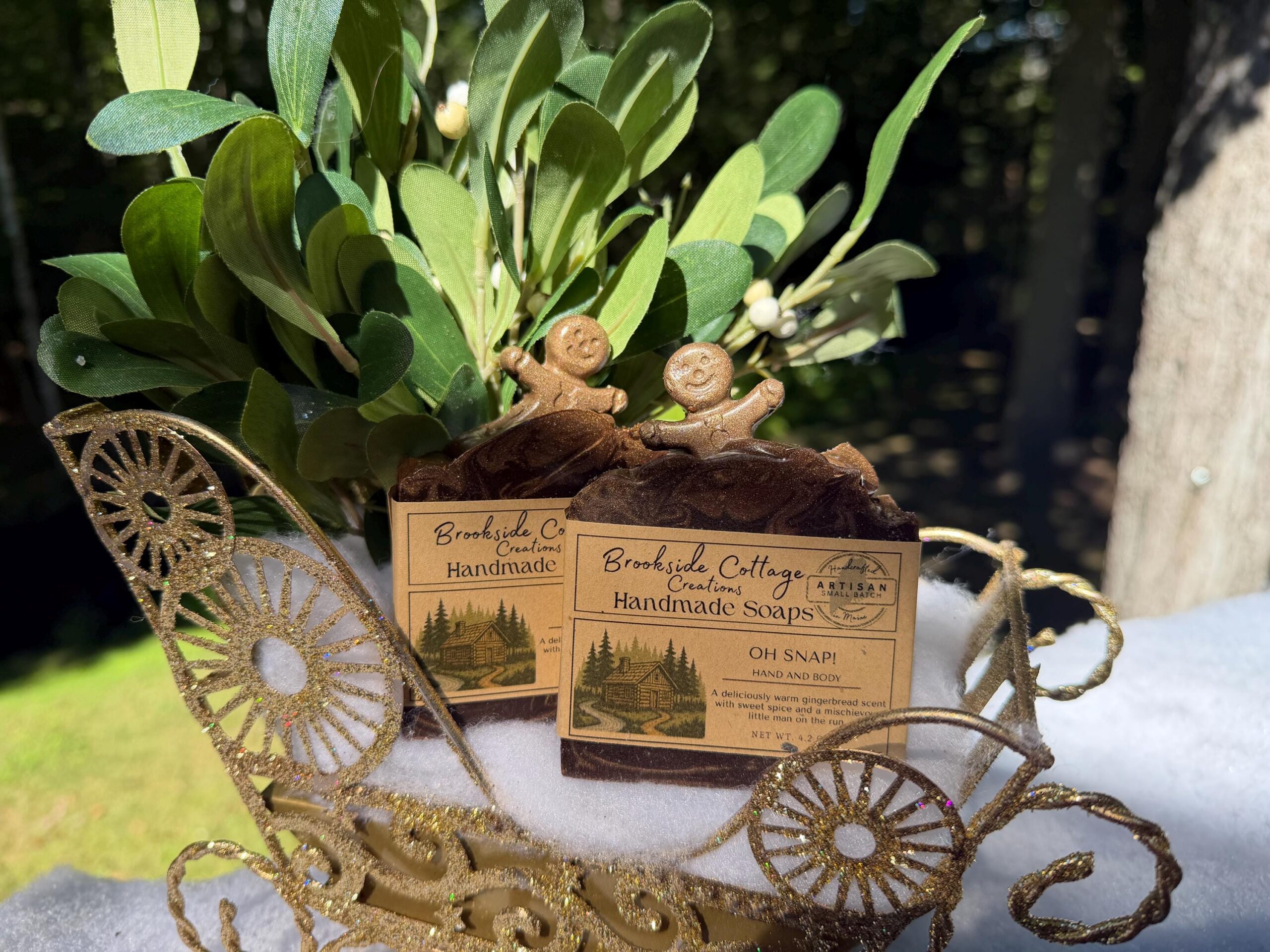 Oh Snap - Handmade Gingerbread cold process Soap Bar| Artisan Maine made - Image 2