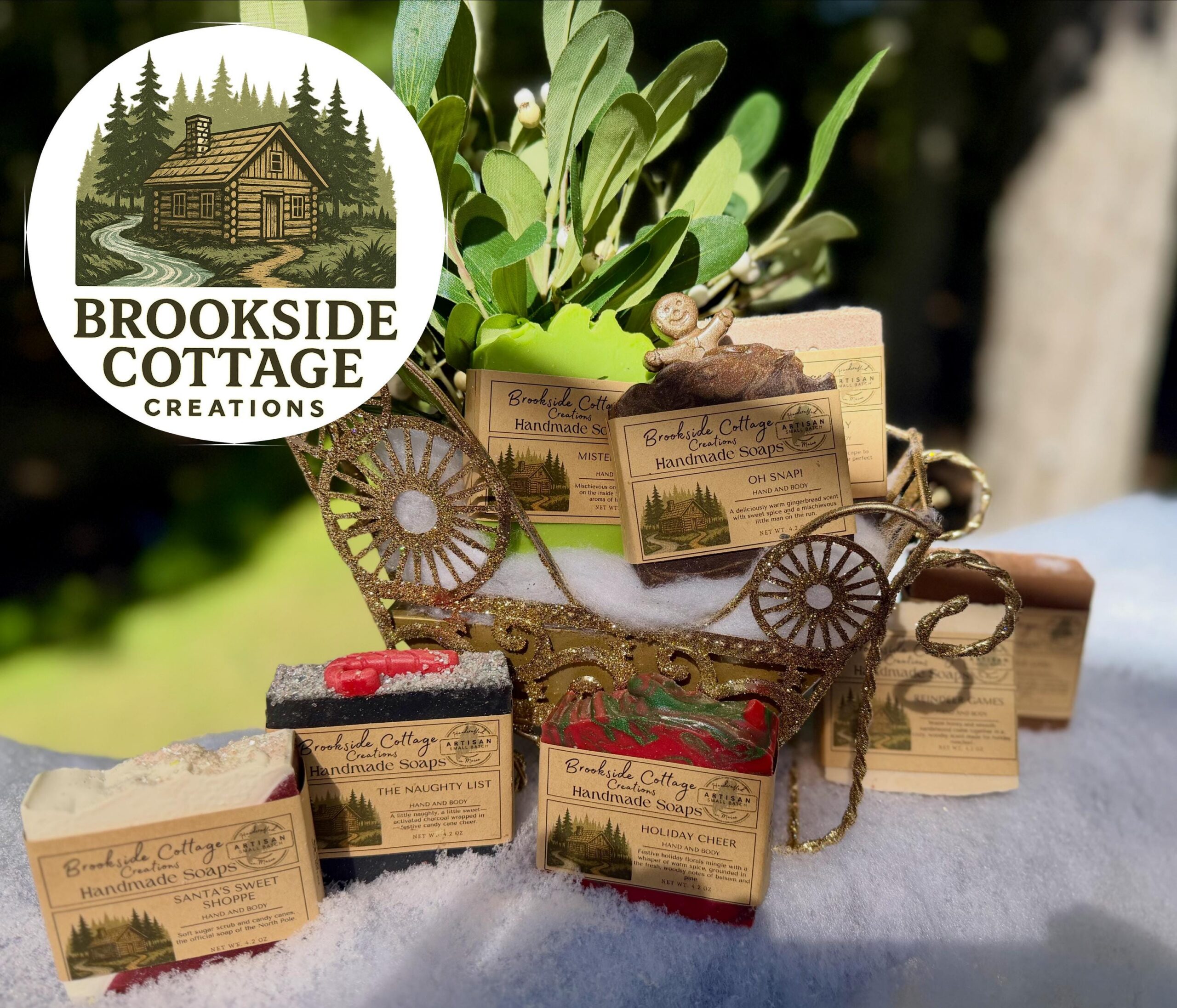 Yule Log - Handmade Pine, Cinnamon, Orange and spice cold process Soap Bar | Artisan Maine made - Image 3