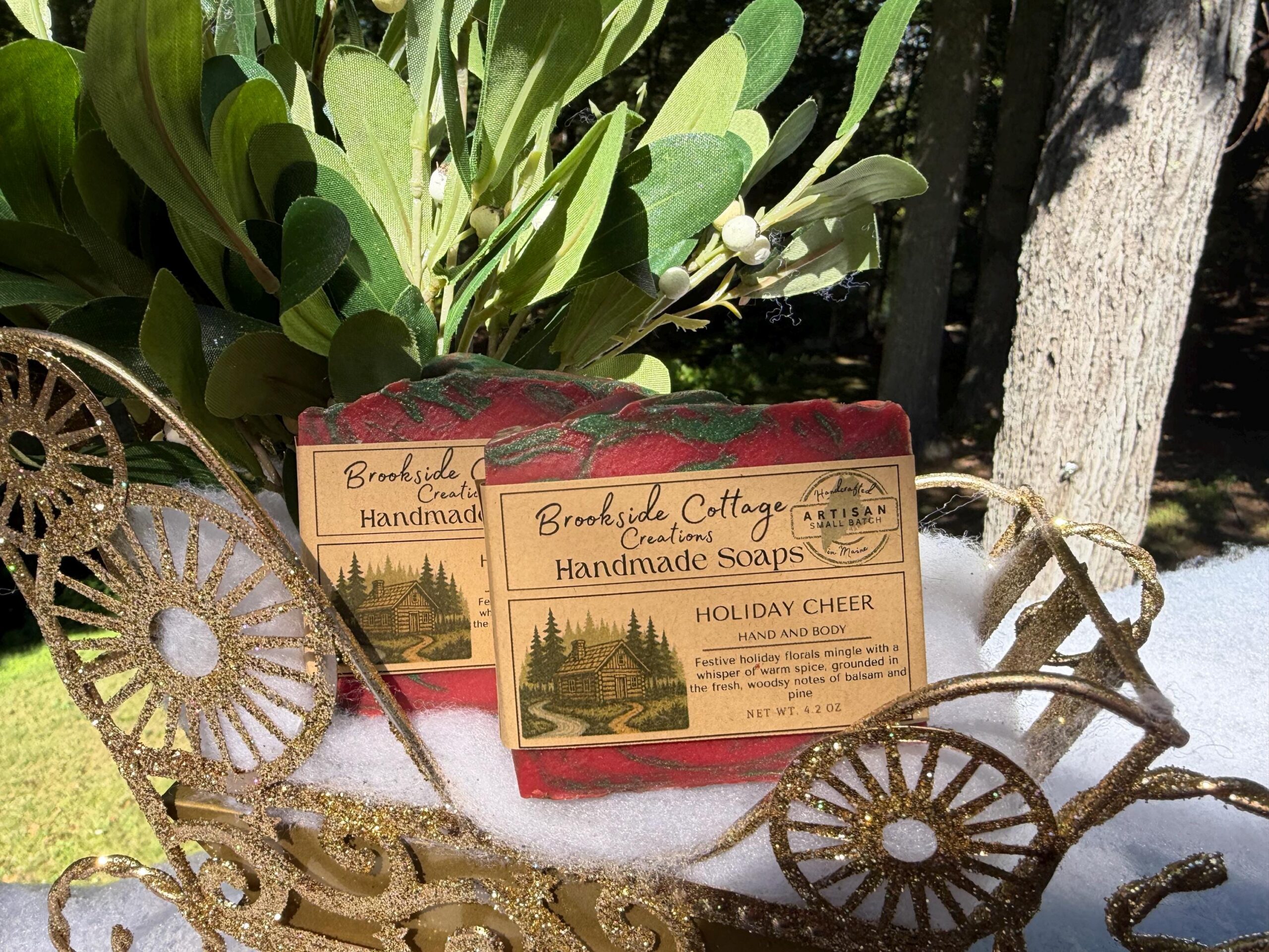 Holiday Cheer - Handmade Holiday cold process Soap Bar| Artisan Maine made - Image 2